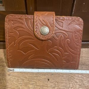 Embossed Brown Leather Wallet